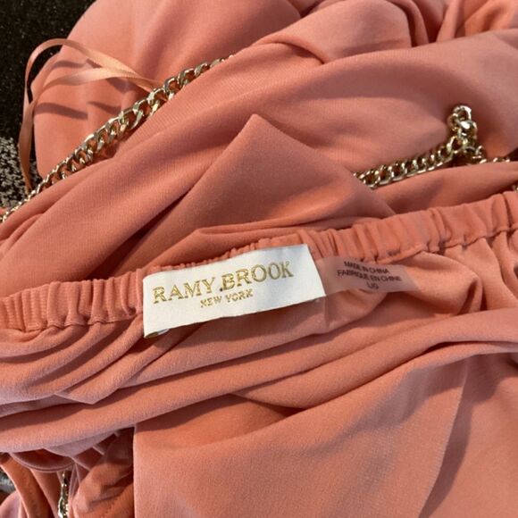 Ramy brook Ryder Chain-Trim High-Low Dress Peach Size Large - Picture 14 of 16